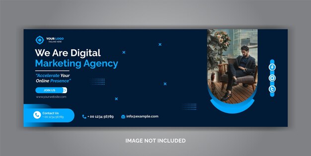 Portada de Facebook de redes sociales corporativas de marketing digital