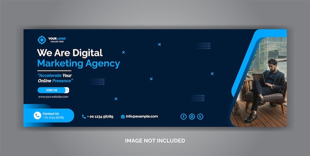 Portada de Facebook de redes sociales corporativas de marketing digital
