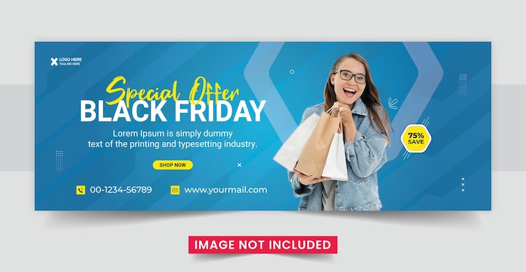Vector portada de facebook de super rebajas de black friday o plantilla de banner web