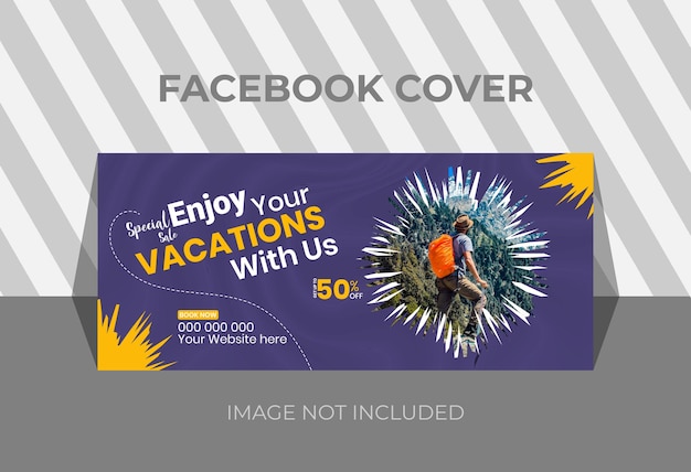 Vector portada de facebook de viajes diseño de portada de facebook en vector illustrator plantilla para anuncios viajes sociales med