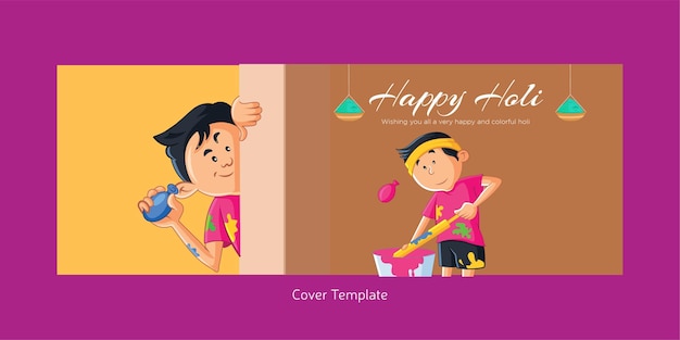 Portada del festival indio happy holi festival of colors template