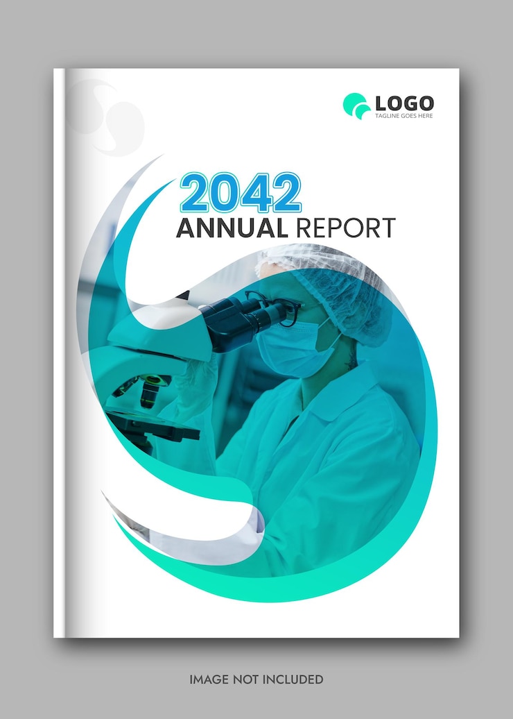 Vector portada del informe anual de la revista y portada del libro de negocios