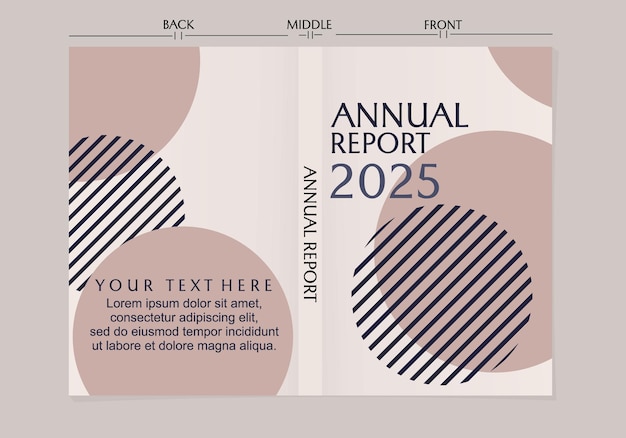 Portada de libro de estilo de geometría circular. conjunto de plantillas de informe anual moderno y minimalista