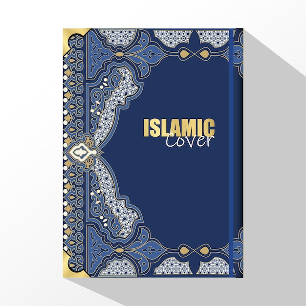 Portada del libro islámico, diseño de portada del corán. borde árabe hermoso marco de borde tradicional islámico.