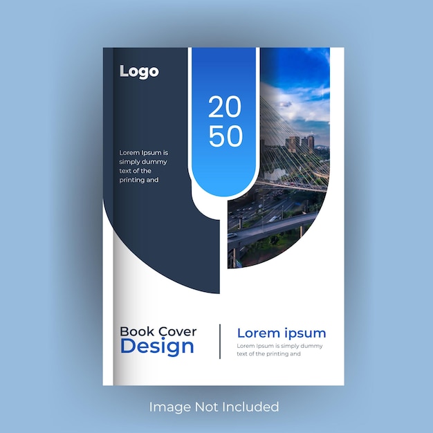 Portada del libro de negocios corporativos y diseño del informe anual.