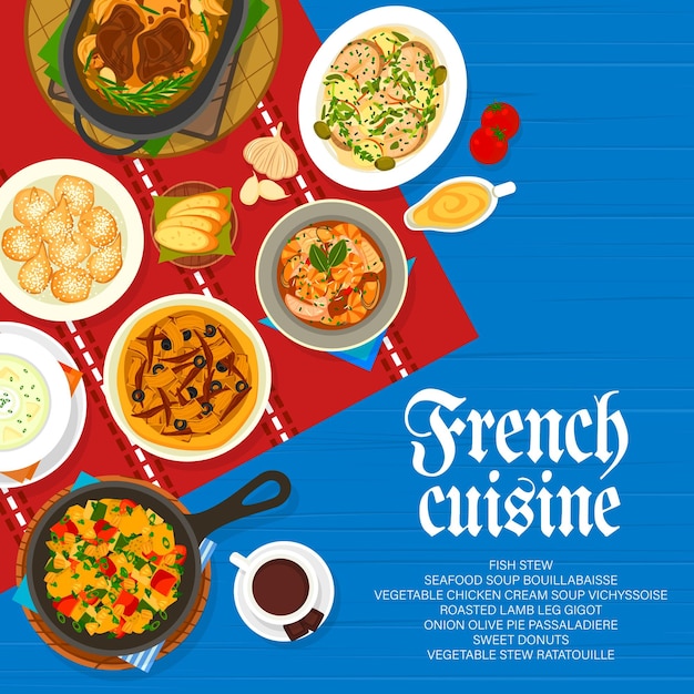 Portada del menú de comidas del restaurante de cocina francesa