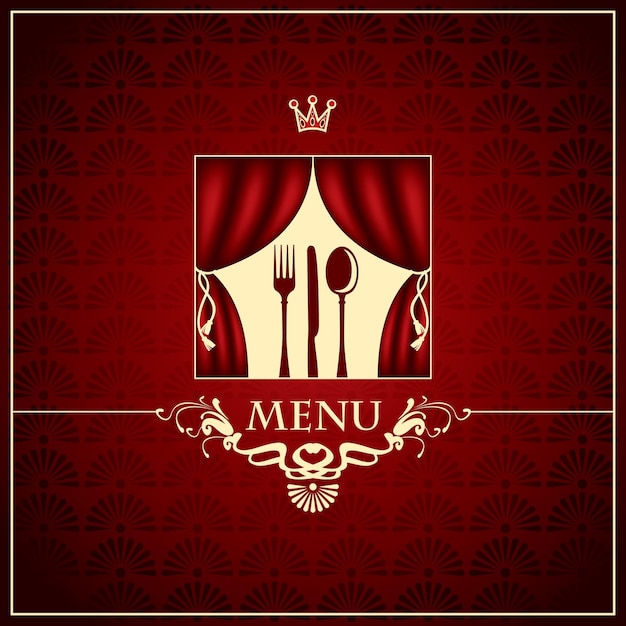 portada del menú con escenario de teatro