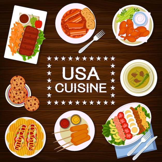 Vector portada del menú del restaurante de comida rápida americana