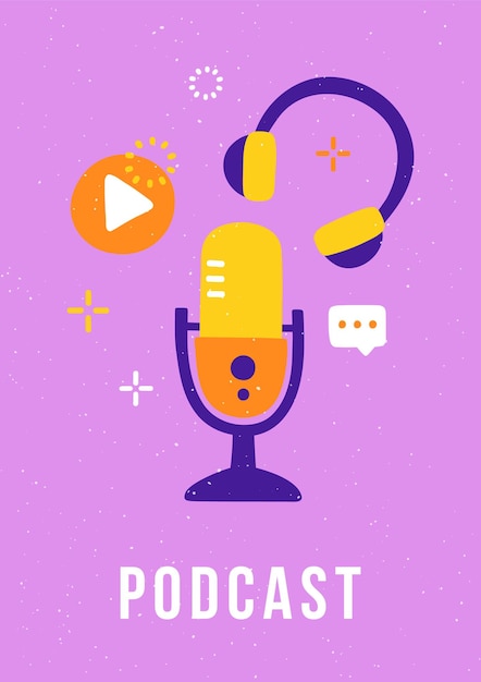 Portada de moda para un blog de podcast | Vector Premium