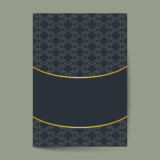 Portada de página adornada de lujo con plantilla de patrón ornamental para diseño