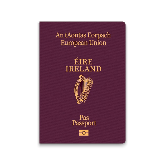 Vector portada del pasaporte de irlanda