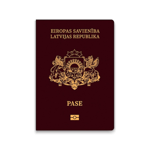 Portada del pasaporte de letonia