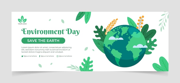 Portada plana de facebook del día mundial del medio ambiente