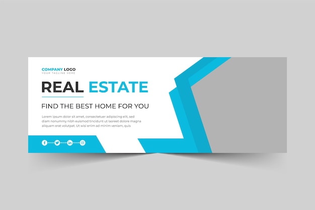 Vector portada de real estate facebook