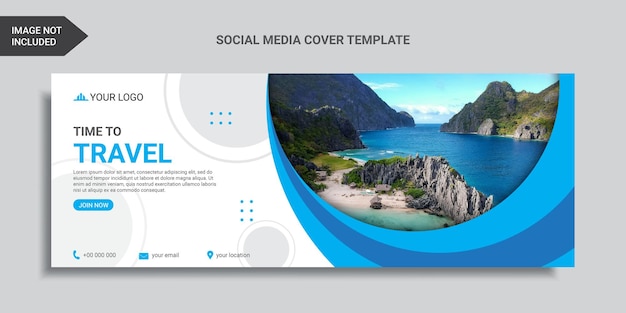 Portada de redes sociales de viaje o plantilla de banner web