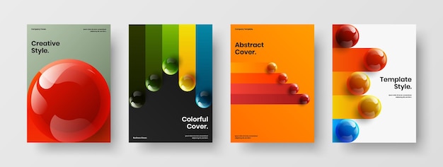 Portada de revista geométrica A4 diseño vector ilustración conjunto