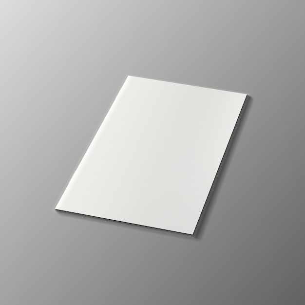 Portada de revista o folleto en blanco aislada en blanco