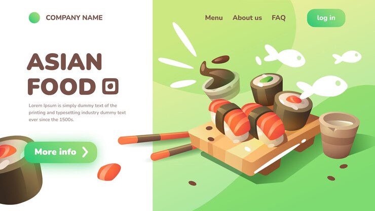 Portada para el sitio web de la barra de sushi