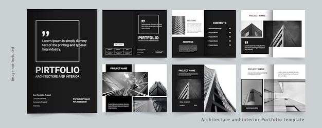 Portafolio de arquitectura o plantilla de diseño de portafolio o portafolio de proyectos