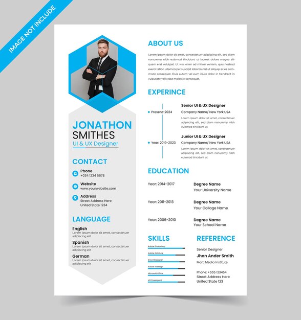 Portafolio de currículum limpio y moderno o plantilla de cv