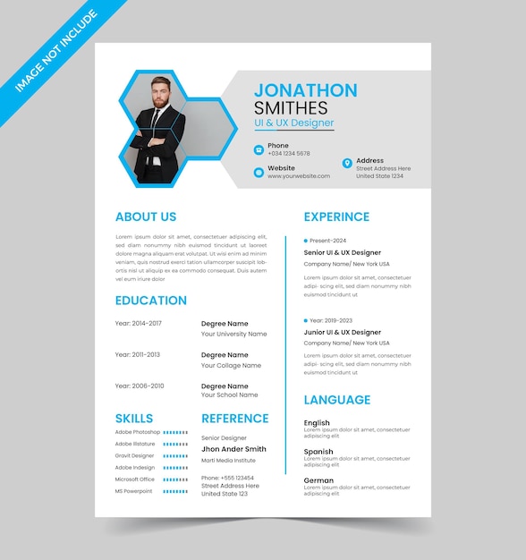 Portafolio de currículum limpio y moderno o plantilla de cv