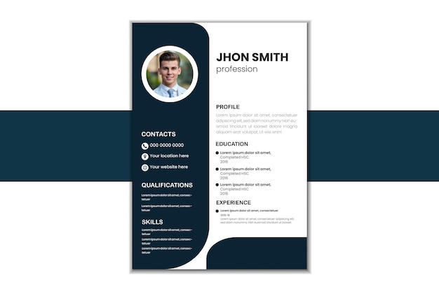Portafolio de currículum limpio y moderno o plantilla de cv