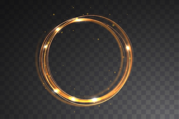Portal de fantasía mágica Marco de luz redondo Efecto de luz de teletransporte futurista Luz amarilla