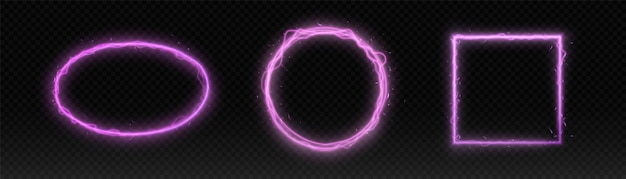 Portal de túnel de flujo de energía con distorsión de luz Vector de círculo mágicoMarco redondo con efecto de luz