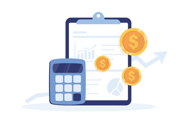 Vector portapapeles con gráficos y cuadros auditoría cálculos de débito y crédito contabilidad e impuestos informe financiero contabilidad digital investigación financiera portapapeles con calculadora y monedas banca
