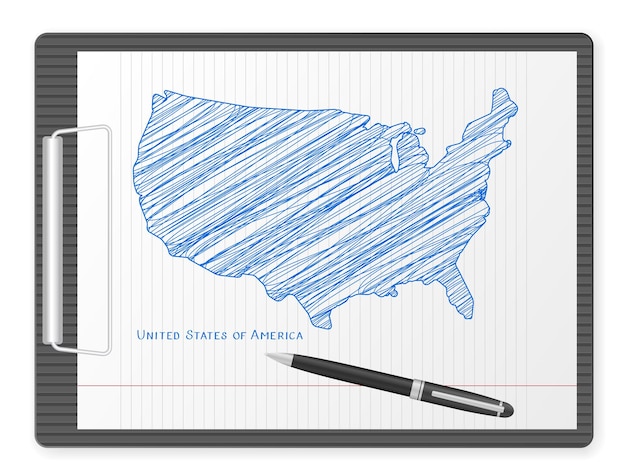 Portapapeles mapa de estados unidos