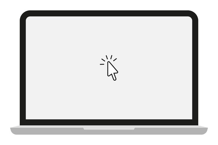 Vector portátil con cursor de flecha. ilustración vectorial