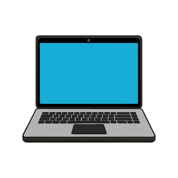 Vector portátil con ilustración vectorial de pantalla en blanco
