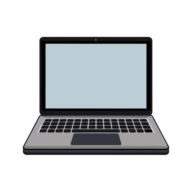Portátil con ilustración vectorial de pantalla en blanco