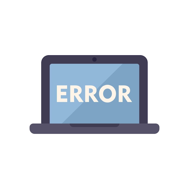 El portátil muestra un mensaje de error en fondo blanco