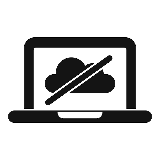 Portátil que muestra el icono de desconexión de computación en la nube