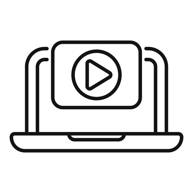 Portátil que muestra el icono del reproductor de transmisión de video