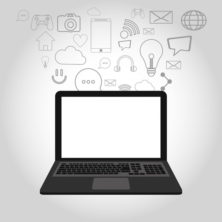 Vector portátil y telecomunicaciones relacionados con los iconos