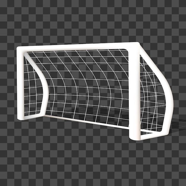 Portería de fútbol vectorial aislada en un fondo de transparencia