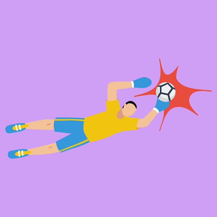 Vector portero de fútbol de vector plano