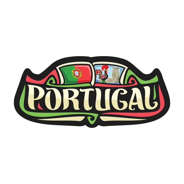Portugal Sticker Flag Logo Badge Travel Souvenir Ilustración