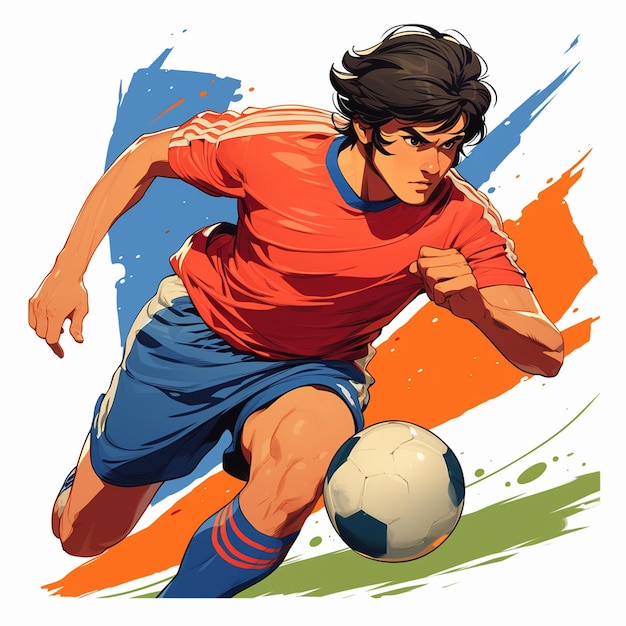 Vector un portugués está jugando al futsal.