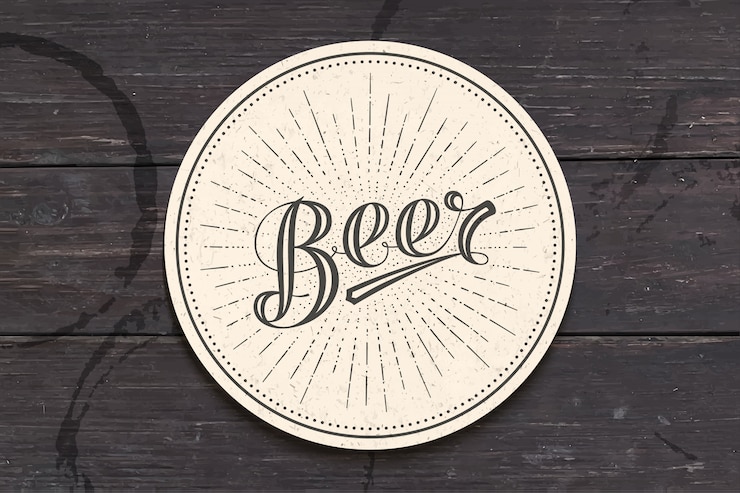 Vector posavasos con letras dibujadas a mano cerveza