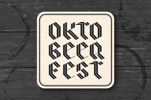 Vector posavasos con letras para oktoberfest beer festival