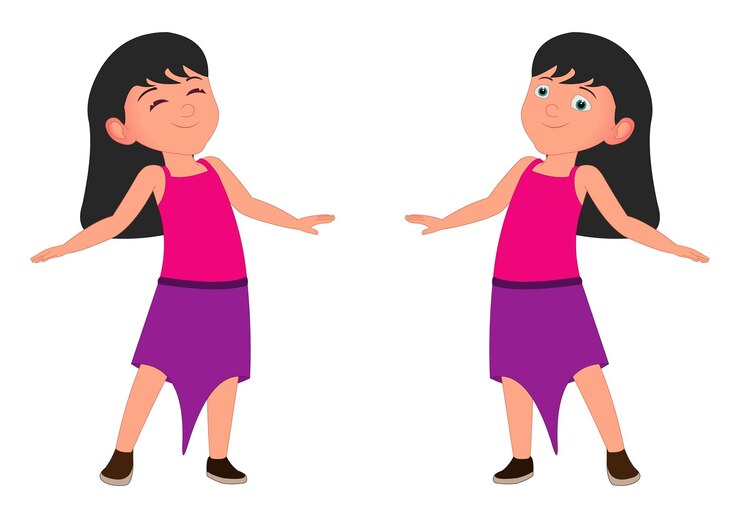 pose de baile de niña linda, pose de pie de niña, niña india