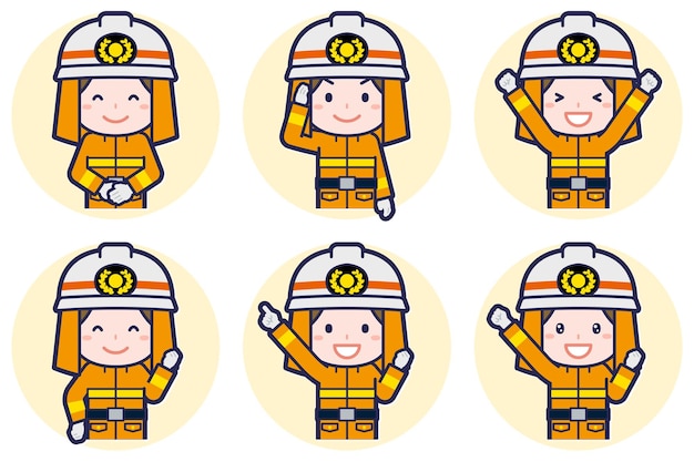 Pose de bomberos femenino conjunto_01