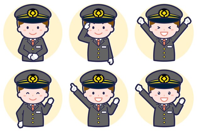 Pose de conductor masculino conjunto_01