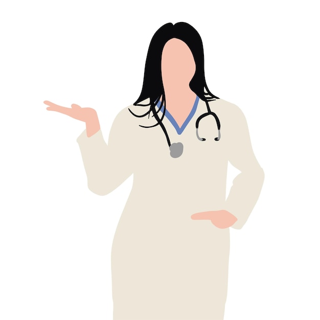 Pose de una doctora dibujada a mano