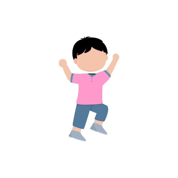pose de un niño pequeño en una linda camisa rosa sonrisa