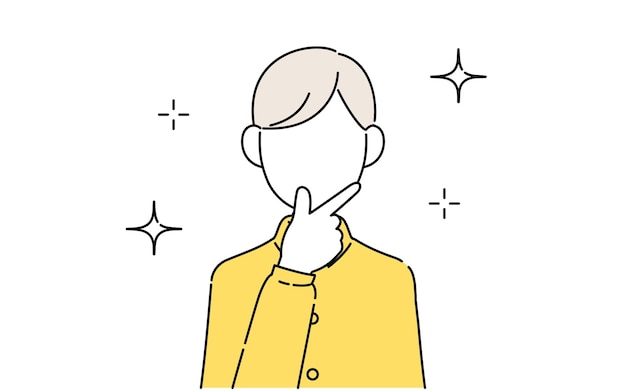 Pose sin rostro ilustración narcisista de la parte superior del cuerpo del estudiante masculino