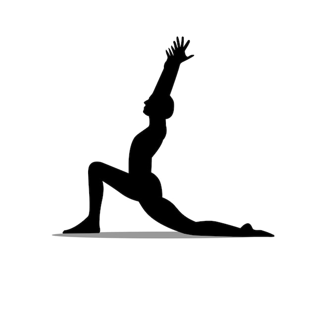 Vector pose de silueta de yoga